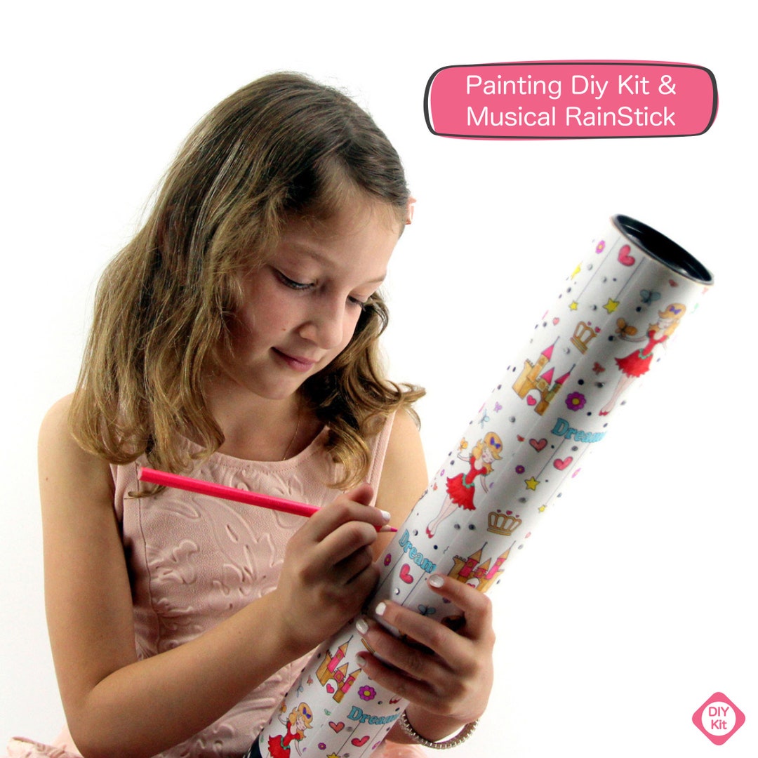 DIY Musical Rainstick Kit for Girls, Birthday Activity Kit, Girls Craft