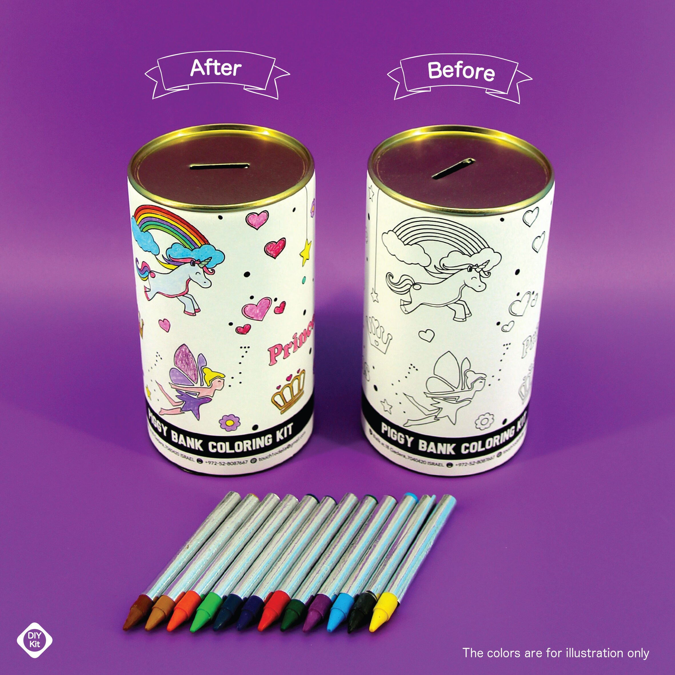 Unicorn Coloring Kit Kids Piggy Bank DIY Kids Craft Kits for Etsy