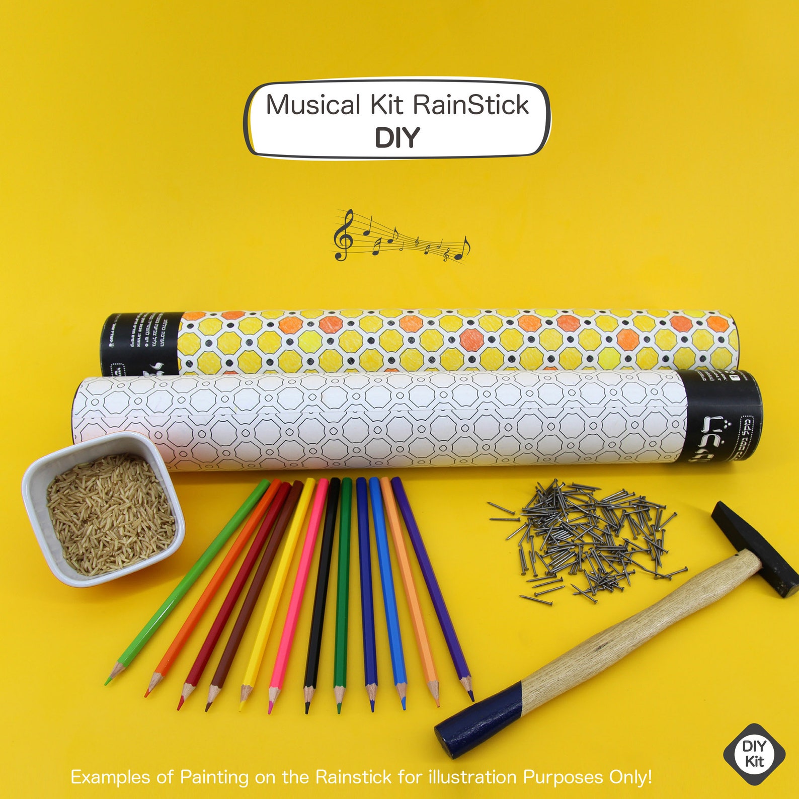 DIY Musical Rainstick Kit for Kids, Kids Craft Kits, DIY Activity Kit