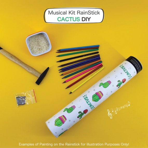 DIY Musikalischer Regenstab Kaktus Kit, Bastelsets fr Mdchen, DIY kits zu  Hause, Mdchen und Jungen Frbung Kaktus Aktivittskit,