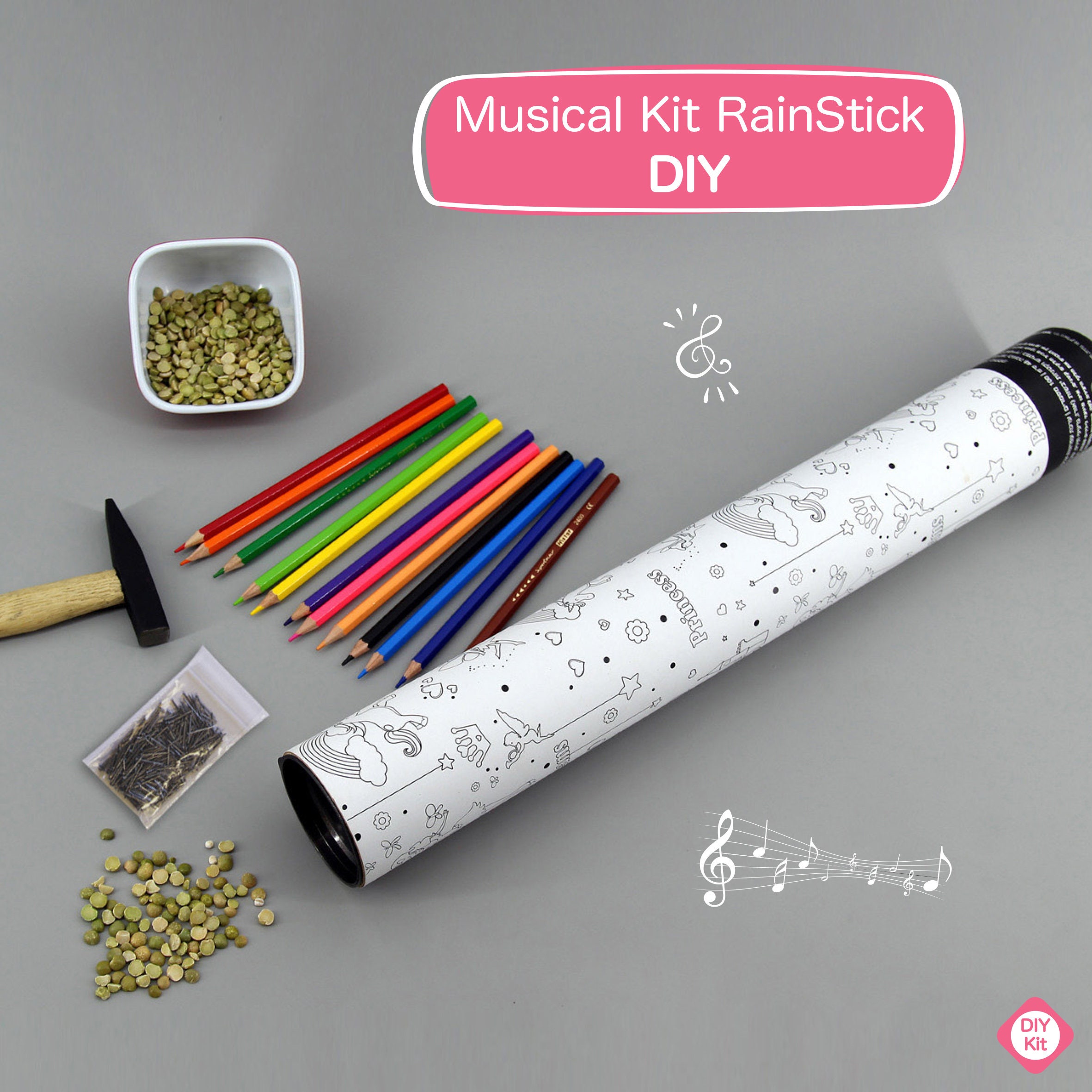 DIY Musical Rainstick Kit for Girls Kids Craft Kits Diy Etsy