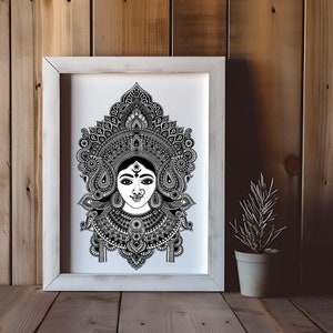 Durga mandala Digital Printable Art home decor mandala digital download file for wall hanging, gifts,diwali, puja, peace and prosperity