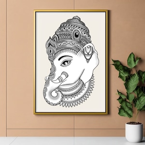 Divine grace Ganesha- instant digital download printable hindu gods minimalistic art for altar space and peace