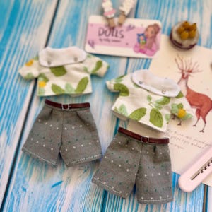 Cute handmade outfits for Blythe and other 1/6 dolls, Blythe doll clothes, Blythe doll clothes, Blythe set, Clothes for doll.
