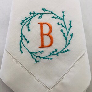 Monogrammed Napkin Set | Personalized Wedding Napkins Custom Embroidered Napkins
