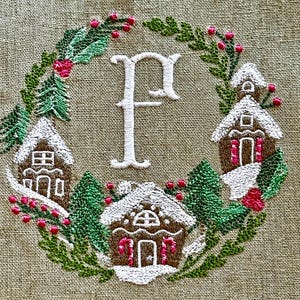 Embroidered Christmas Towel: Custom Monogrammed Gingerbread Guest Towel