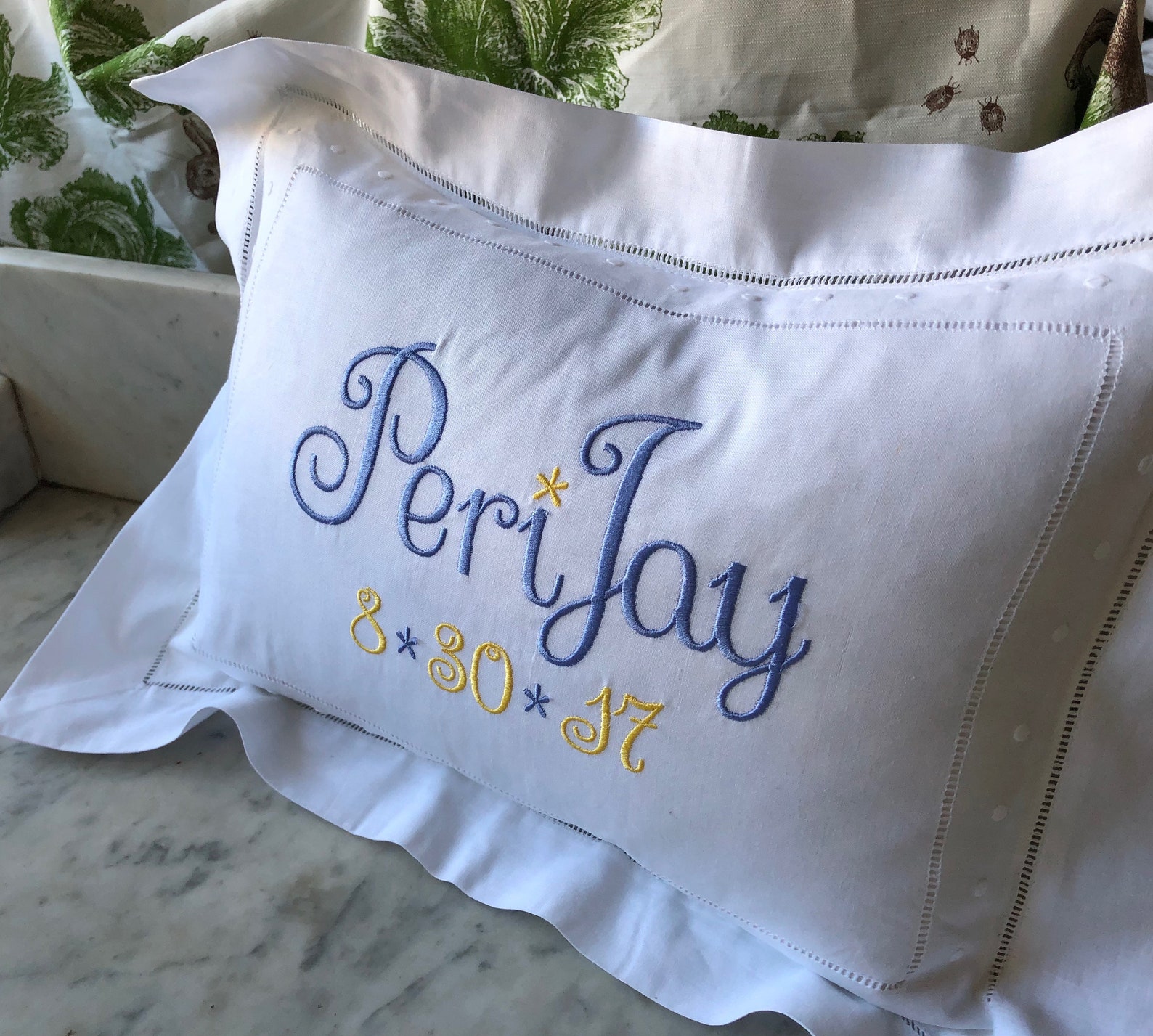 Baby Keepsake Pillow Custom Newborn Announcement Nursery Decor Etsy