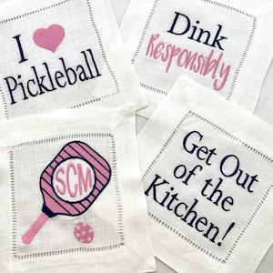 Pickleball Napkins | Personalized Party Napkins & Drink Coasters, Dink Responsibly Theme, Fun Kitchen Decor