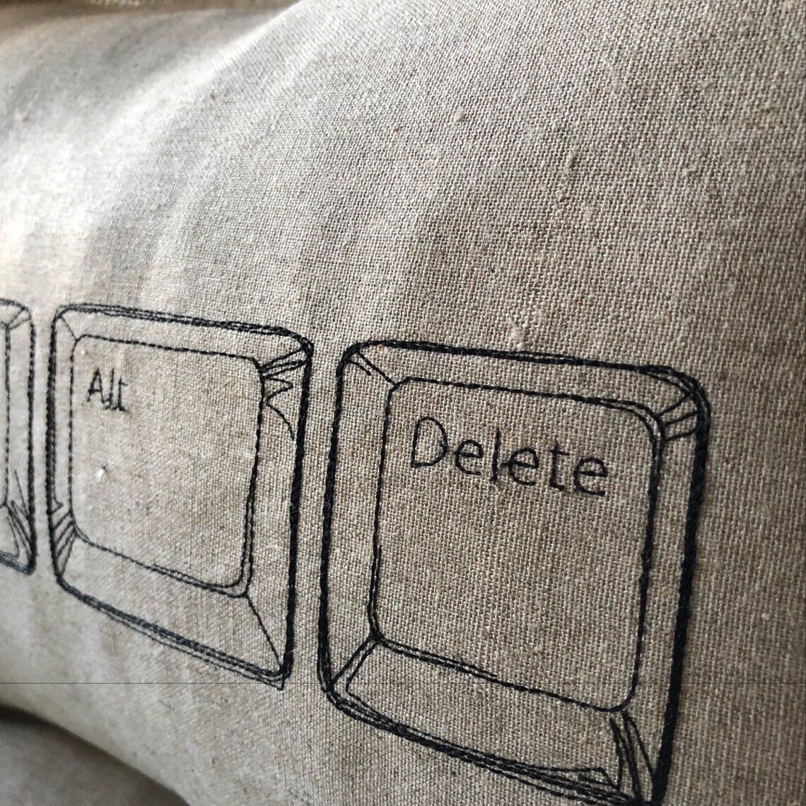 Control Alt Delete Pillow Linen 12 x 16 Flanged Techie Etsy