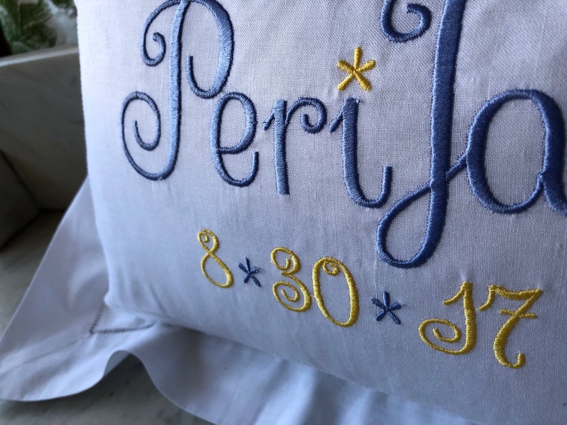 Baby Keepsake Pillow Custom Newborn Announcement Nursery Decor Etsy