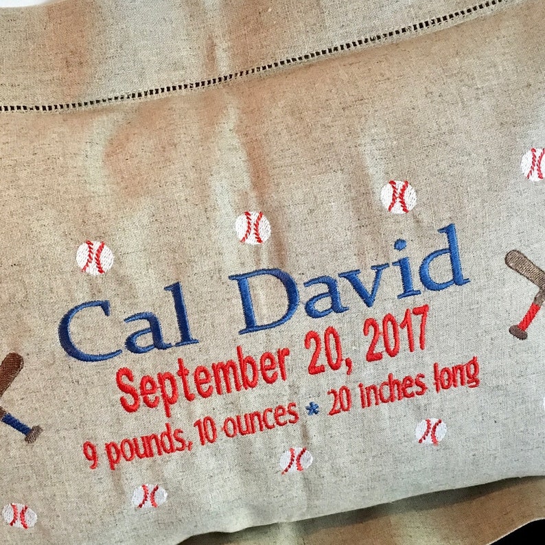 Personalized Baby Keepsake Pillowbaseball Pillowred White Etsy