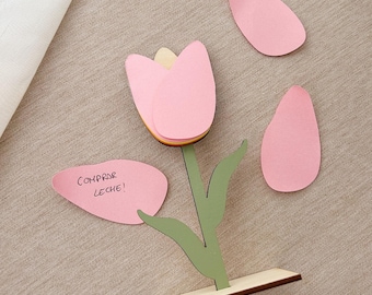 Tulip shaped notepad. Notepad. Desk decoration. Gift. Handmade