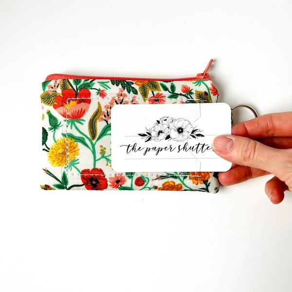 Lanyard and/or ID Wallet | Rifle Paper Co. Poppy Fields Cream Floral Fabric | ID Pouch, Lanyard, Key Fob, or Lip Balm Holder
