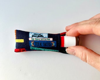 Lip Balm Keychain | Rifle Paper Co. Book Club Navy Fabric