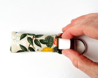 Lip Balm Keychain | Rifle Paper Co. Citrus Grove Cream Floral Fabric