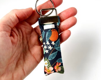 Lip Balm Keychain | Rifle Paper Co. Citrus Grove Navy Floral Fabric