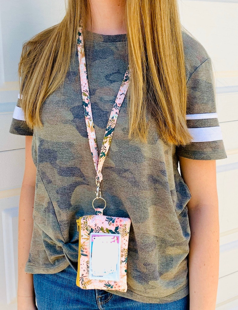 Lanyard and/or ID Wallet Rifle Paper Co. Meadow Pink Floral Etsy