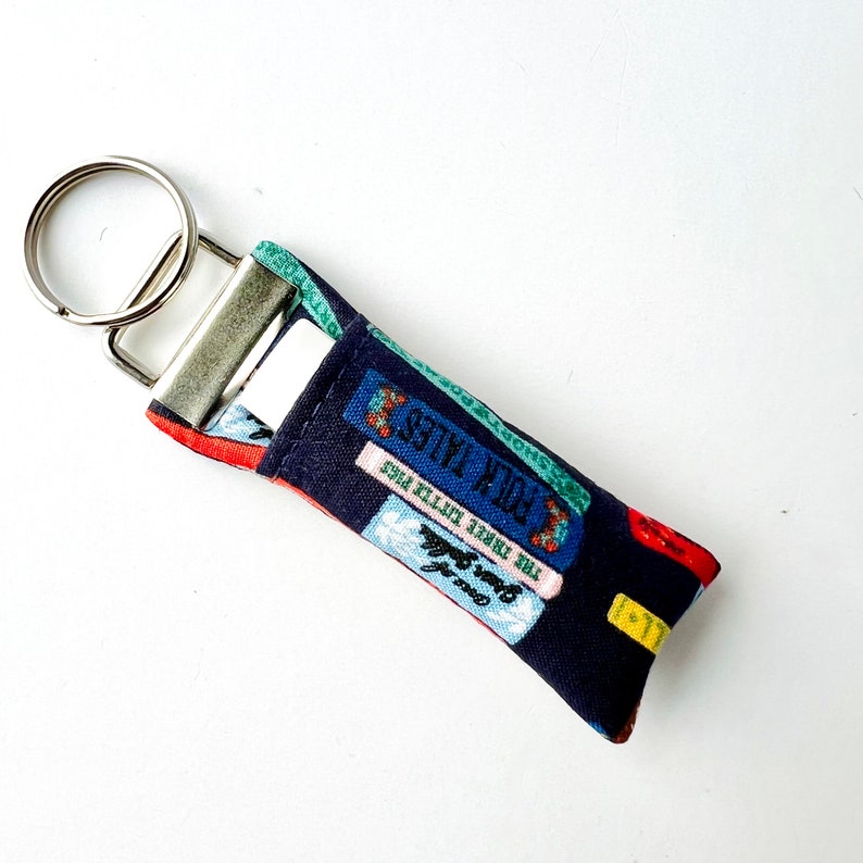 Lanyard and/or ID Wallet Rifle Paper Co. Book Club in Navy Fabric ID Pouch, Lanyard, Key Fob, or Lip Balm Holder Lip balm holder