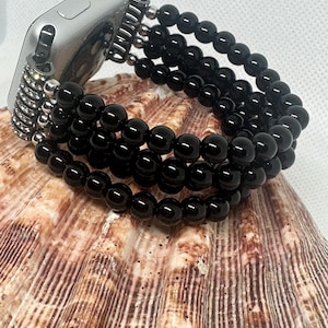 Apple Watch Band Black beaded 4 layers for all series 38/40/41mm