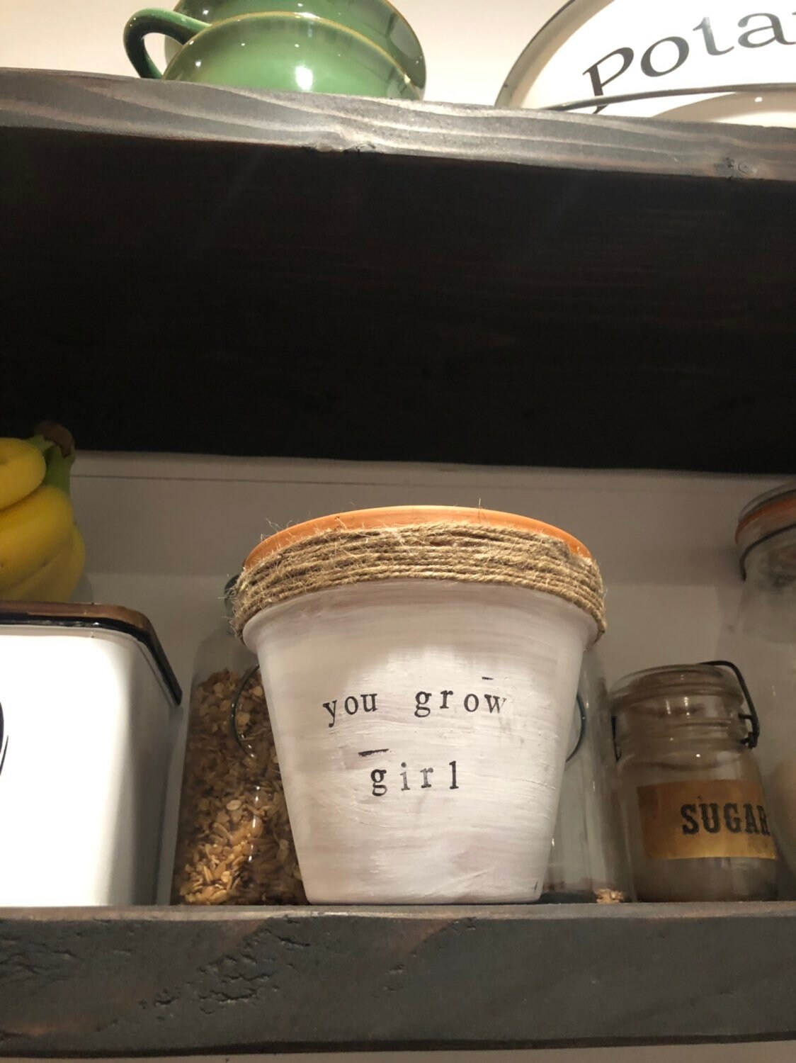 You Grow Girl medium sized planter pot farmhouse pots Etsy