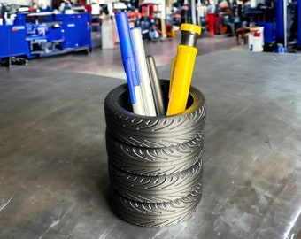 Tire Stack Desk Organizer, Storage for Mechanics, Garages, Body Shops, and Tire Stores, Perfect for Pens, Pencils, Drill Bits & More!