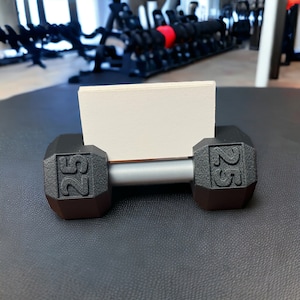 Dumbbell Business Card Holder for Personal Trainers, Gym Owners, Yoga studios, Physical therapists, Fitness Business Card Stand