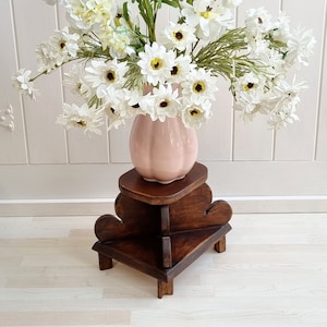 Vintage Wooden Plant Stand, Solid Wood, Planter Stand, Small Plant Table, Coastal Decor, Bohemian Decor