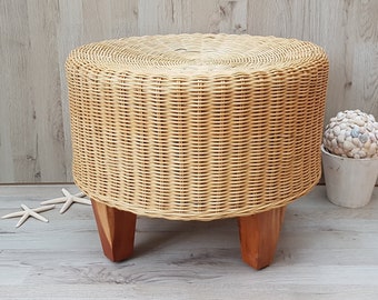 Wicker Footstool Etsy