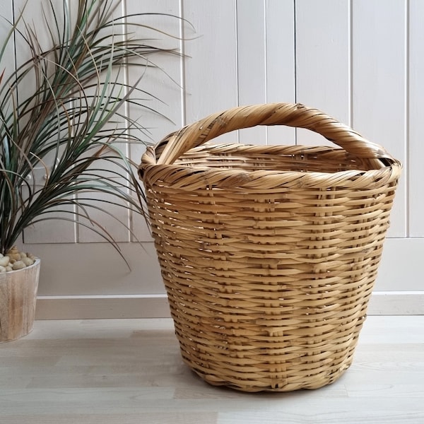 Basket With Handle Etsy