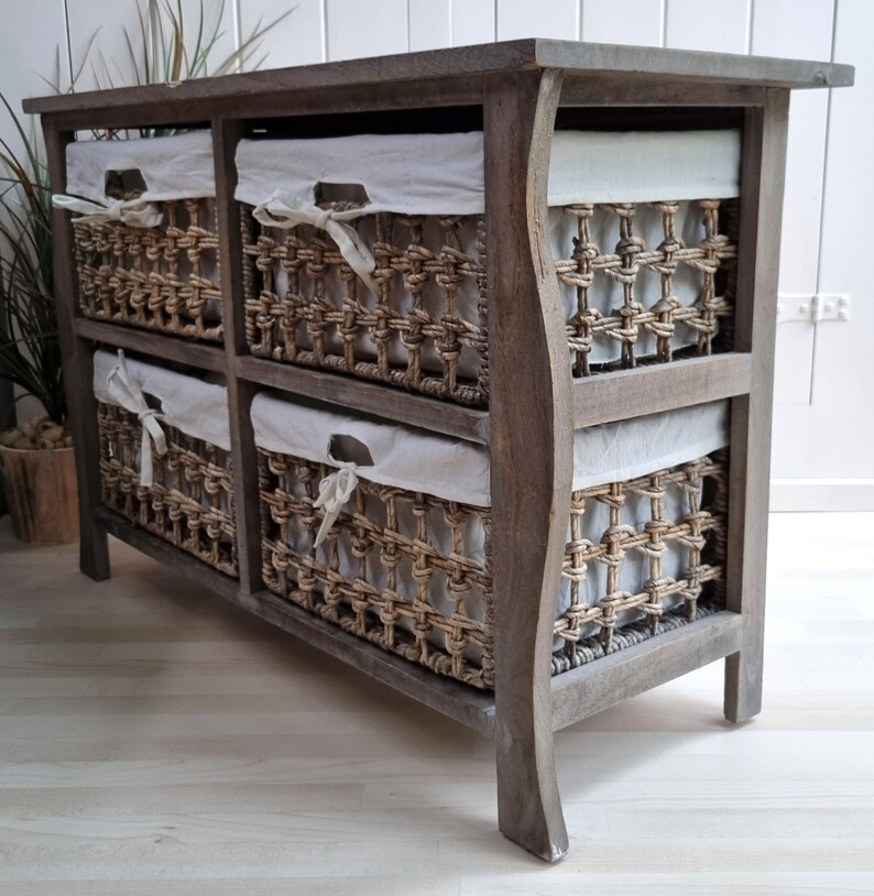 Vintage Wicker Drawers 4 Drawer Wicker Furniture Etsy