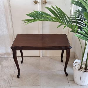 Walnut Side Table, Queen Anne Plant Table, End Table, Rectangular Lamp Table, Home Decor, Victorian Style