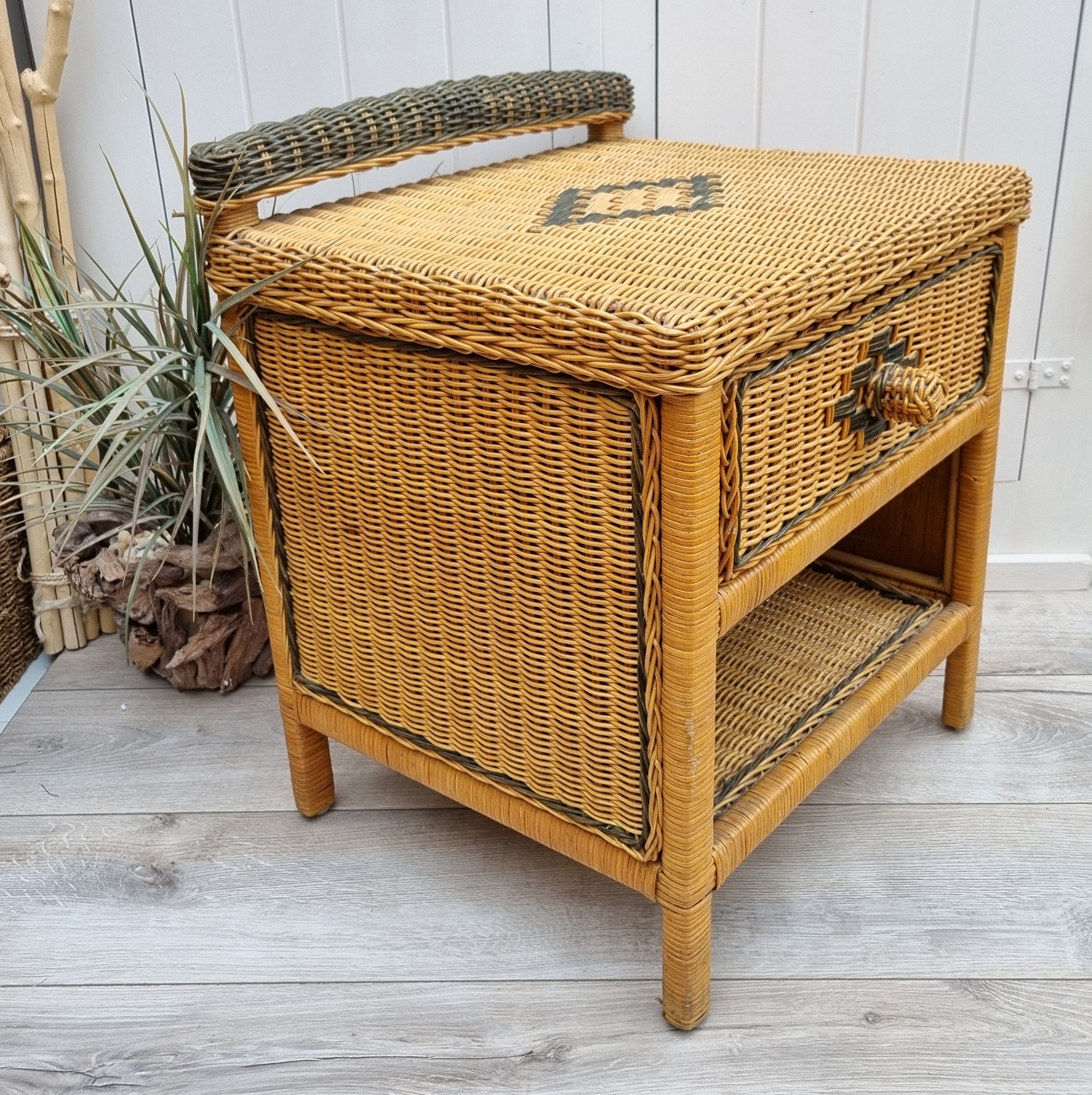 Wicker bedside table discount