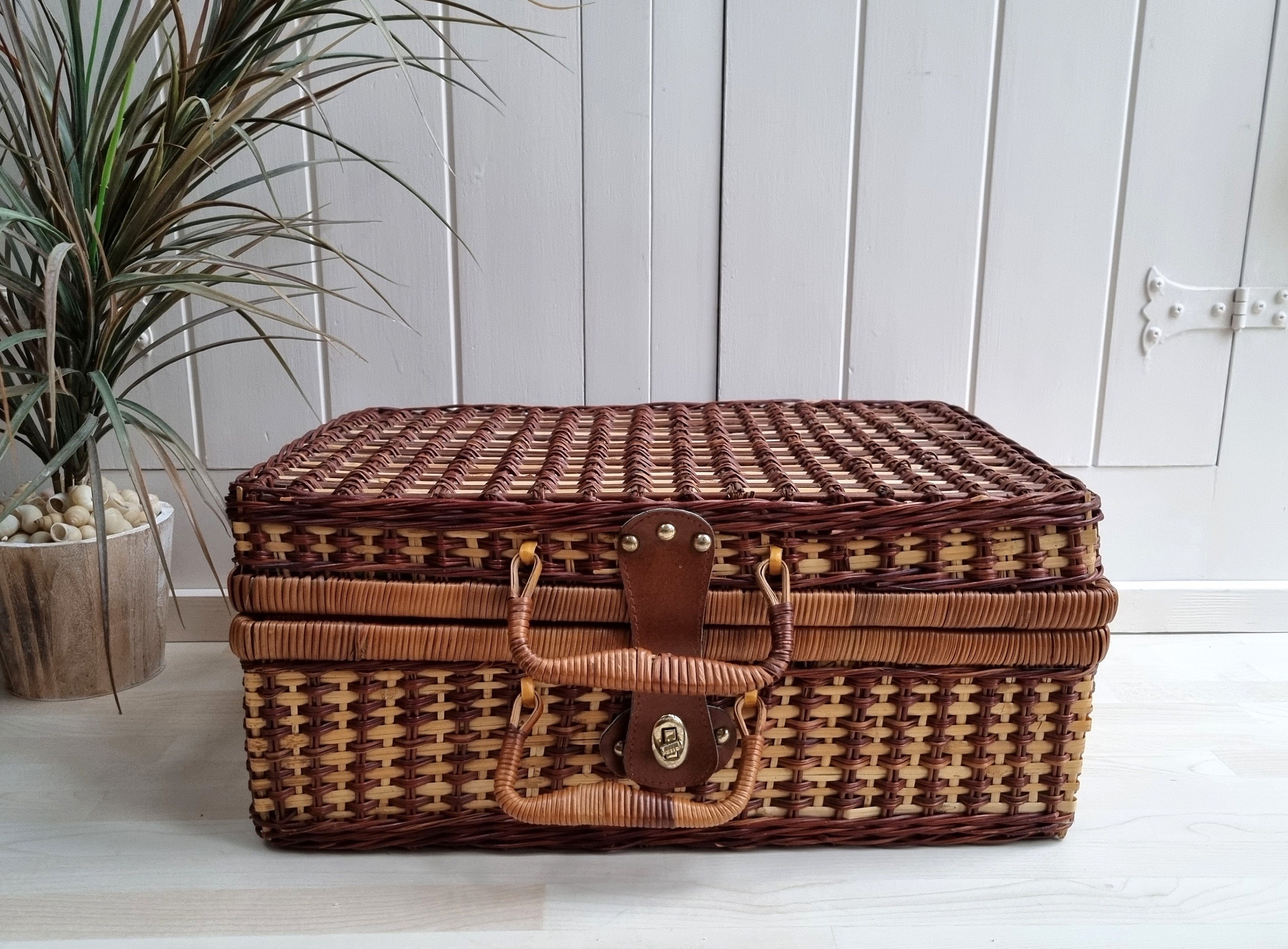 Vintage Wicker 'sunflower' Picnic Basket Picnic for Etsy