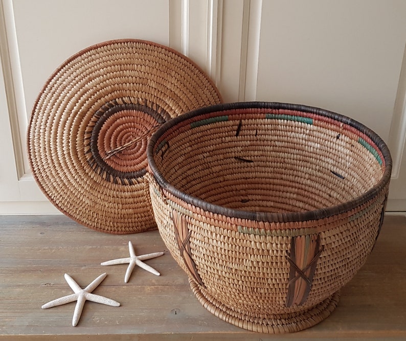 Original Large Nigerian Hausa basket African basket Bohemian Etsy