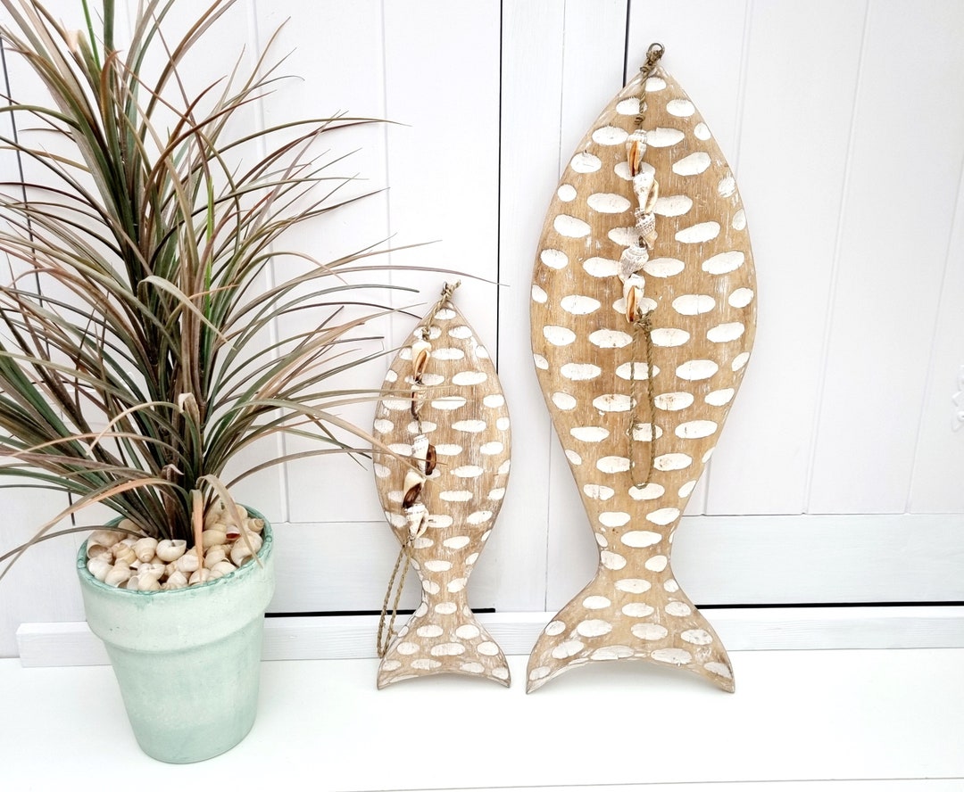 Wooden Fish Wall Decor, Wooden Fish Art, Coastal Decor, Beach House ...