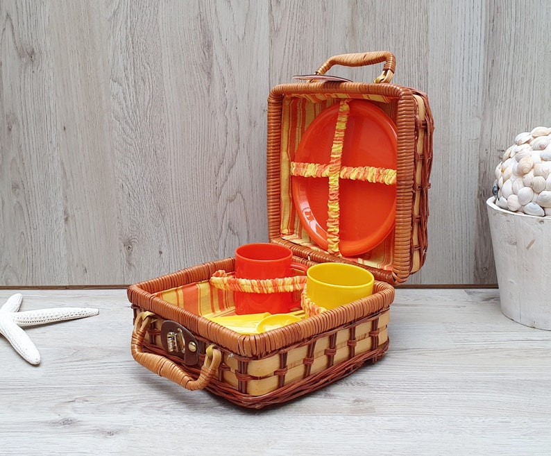 Cute Vintage Wicker Picnic Basket for Kids Childs Picnic Etsy