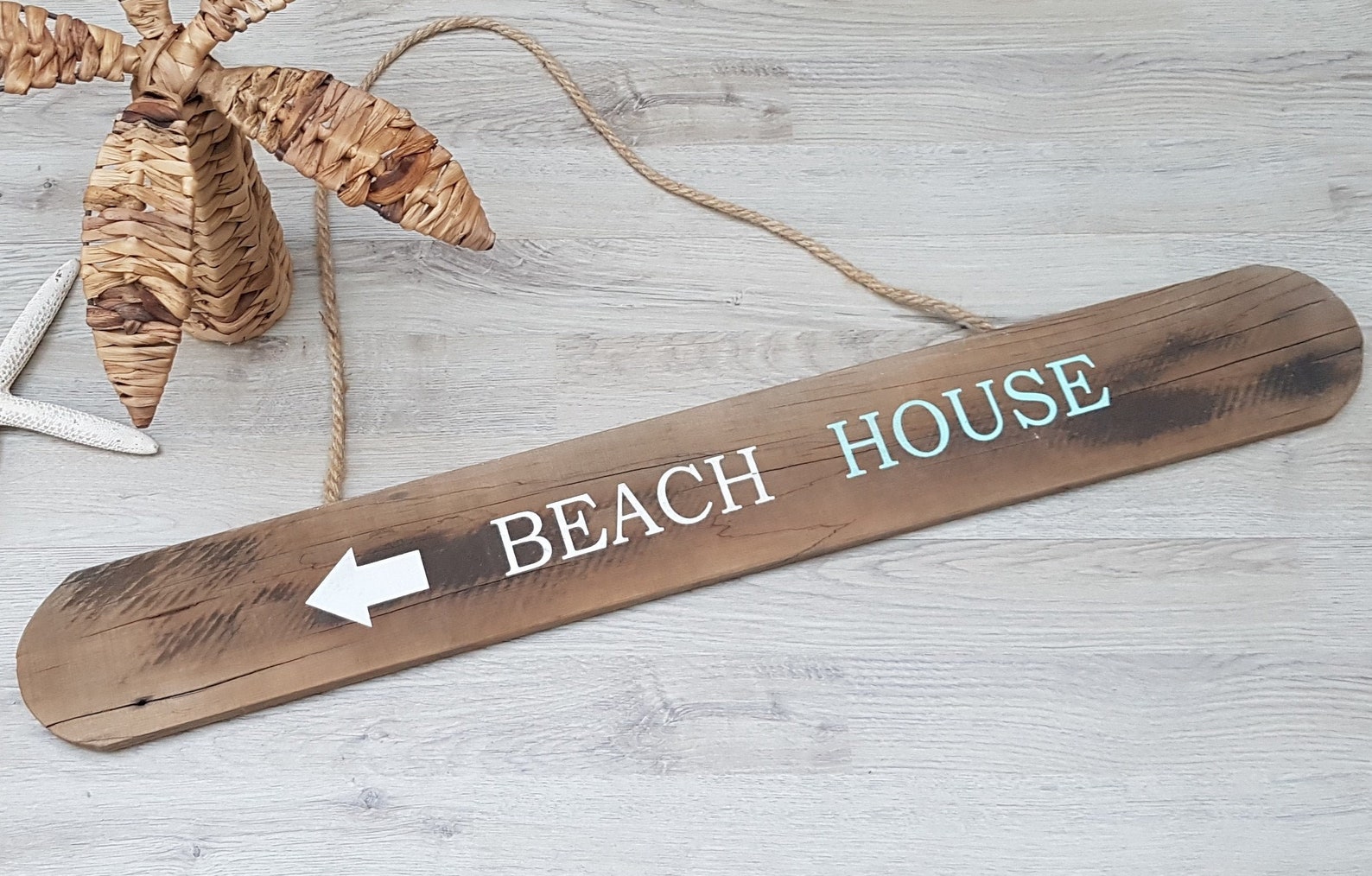 Large Beach House Sign Coastal Wooden Sign Wall Decor Etsy