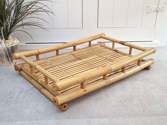 Vintage Bamboo Table Tray, Folding Tray Table, Bamboo Butler Tray, Side  Table, Coastal Decor, Tropical Decor 