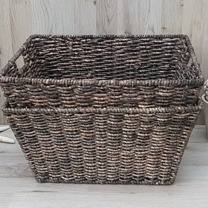 Set de 2 cestas de mimbre de anidación vintage Cesta con | Etsy