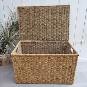 Cesta de picnic de madera con asa, cesta tejida a mano para huevos de  Pascua y dulces, cesta de almacenamiento de mimbre para baño y niños, cesta  de