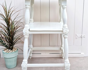 Vintage 2 Tier Side Table, White Wooden Occasional Table, Rustic White, Lamp Table, Plant Table, Coastal Decor, Rustic Decor