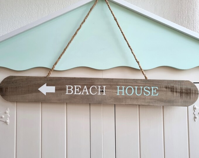 Large Beach House Sign, Coastal Wooden Sign, Wall Decor, Coastal Decor