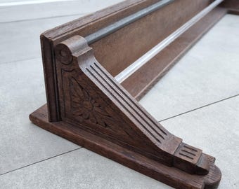 Vintage Wooden Plate Rack, Solid Wood Kitchen Plate Holder