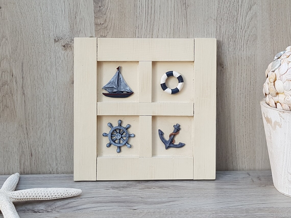 Vintage Coastal Wall Art Set of 2 Nautical Decor Beach Etsy