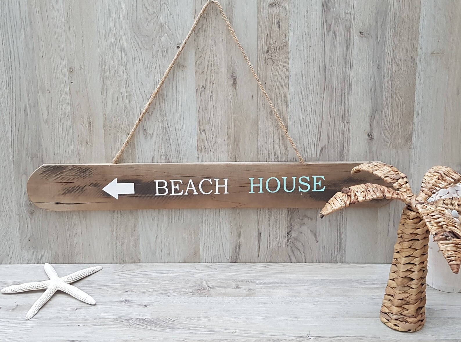 Large Beach House Sign Coastal Wooden Sign Wall Decor Etsy