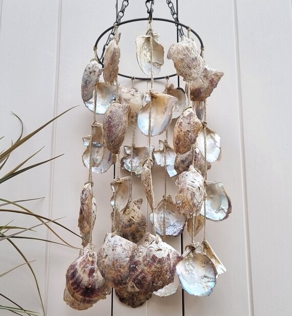 Handmade Rattan Mobile Wind Chime With Natural Capiz Shells