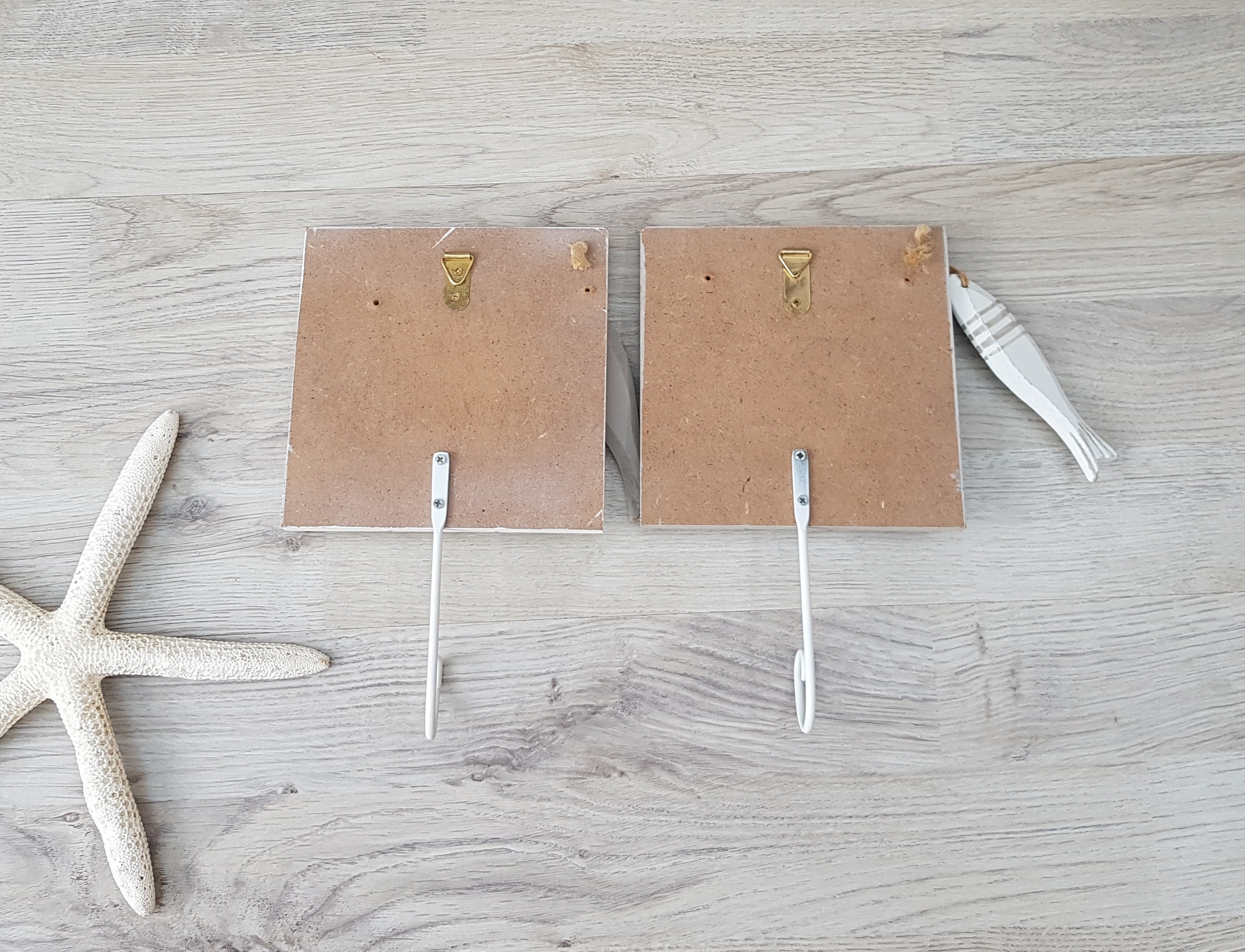 Set of 2 Coastal Hooks Wooden Fish Coastal Coat Hooks Etsy