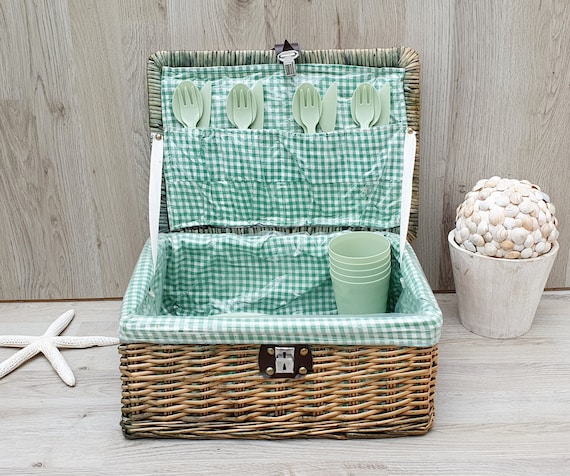 Wicker Picnic Basket for Kids, Wicker Basket, Childs Picnic Basket, Picnic  for Children, Hamper, Coastal Decor, Gift for Kids 