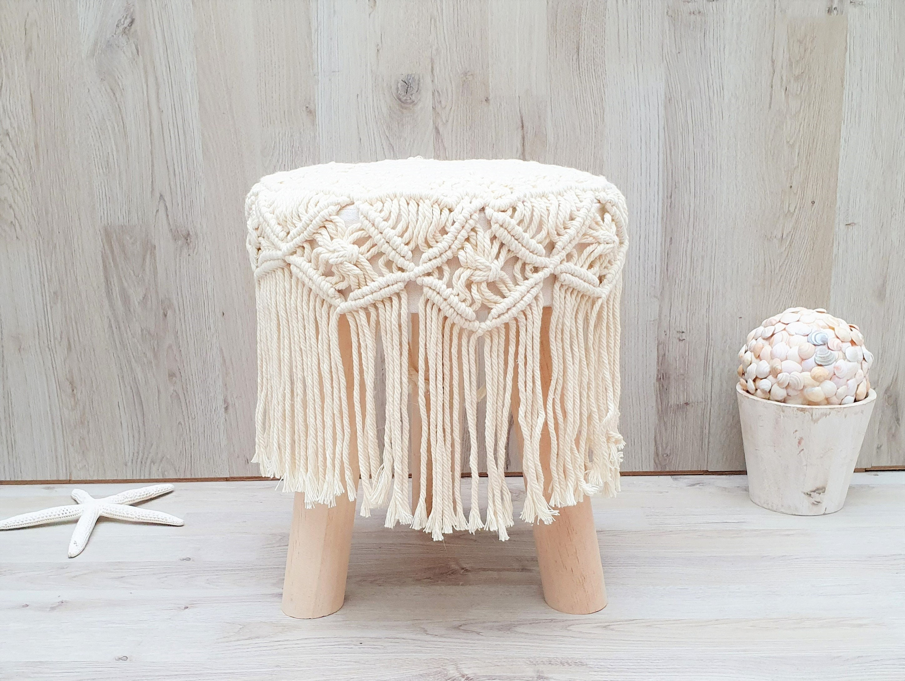 Macrame footstool clearance