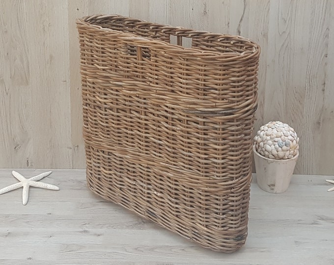 Vintage Wicker Umbrella Stand Floor Basket Willow Hallway Etsy
